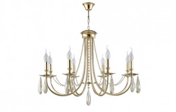 Люстра VICTORIA SP8 GOLD/AMBER